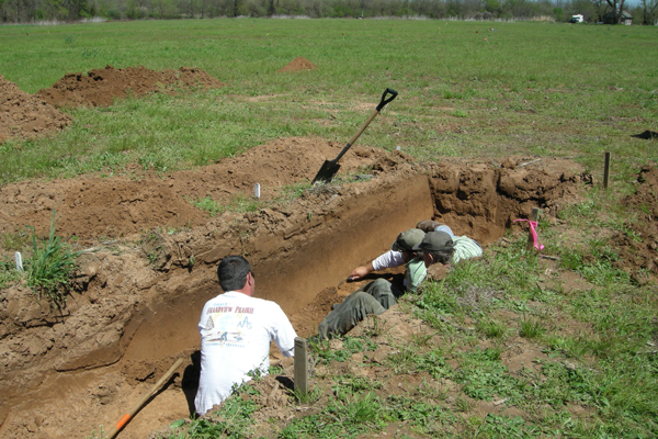 Ravine trench excavation